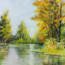 proljeće, voda, rijeka, zelenilo, drveće