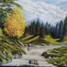 proljeće, voda, rijeka, zelenilo, drveće, planina