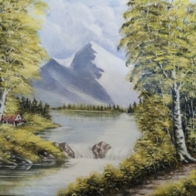 proljeće, voda, rijeka, zelenilo, drveće, planina